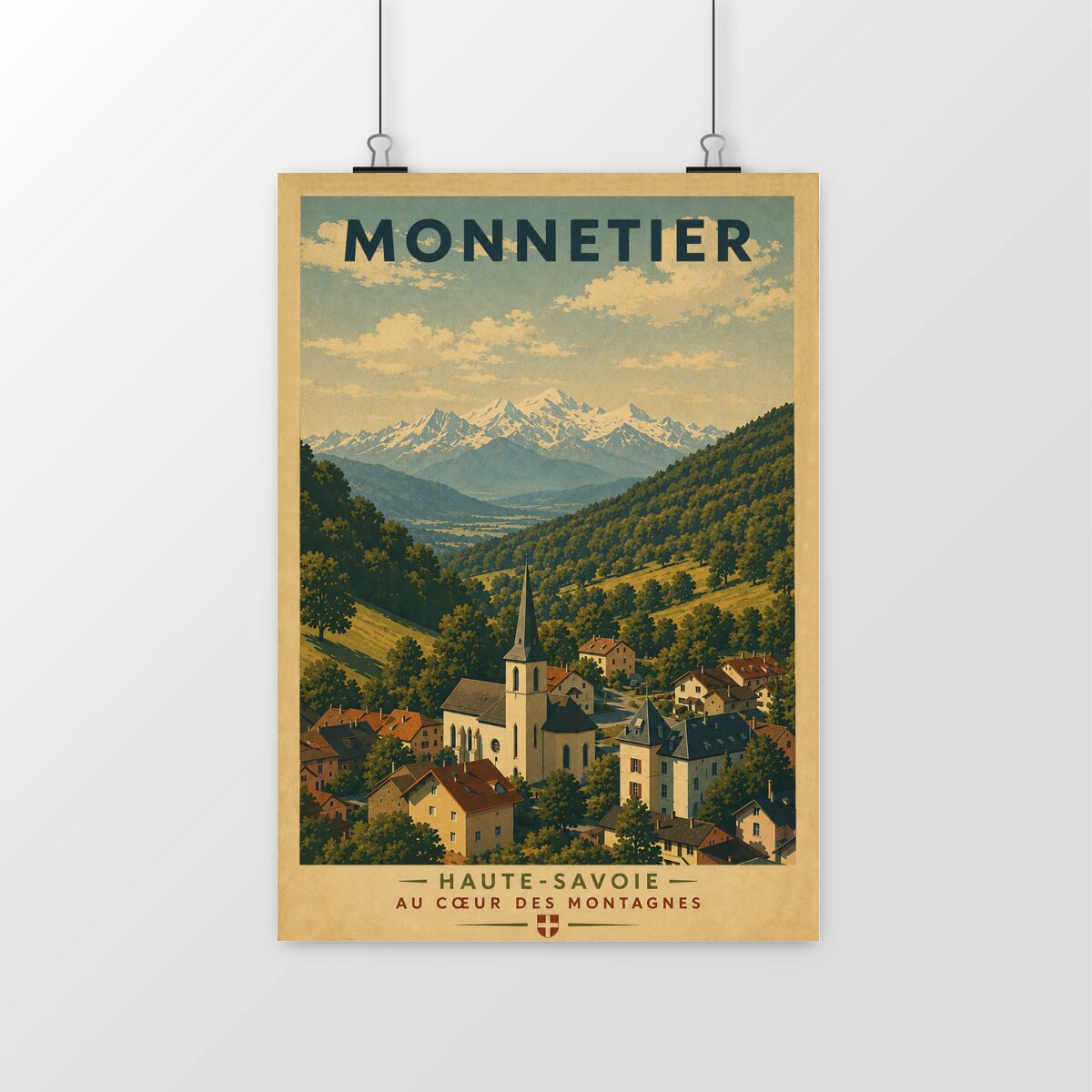Affiche Monnetier -Au coeur des Alpes Haute Savoie Premium - portrait