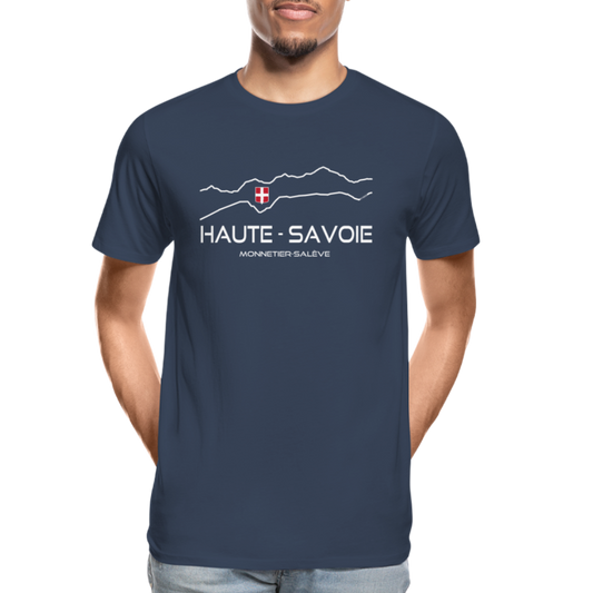 T-shirt 100% bio Premium Homme Haute Savoie W - bleu marine