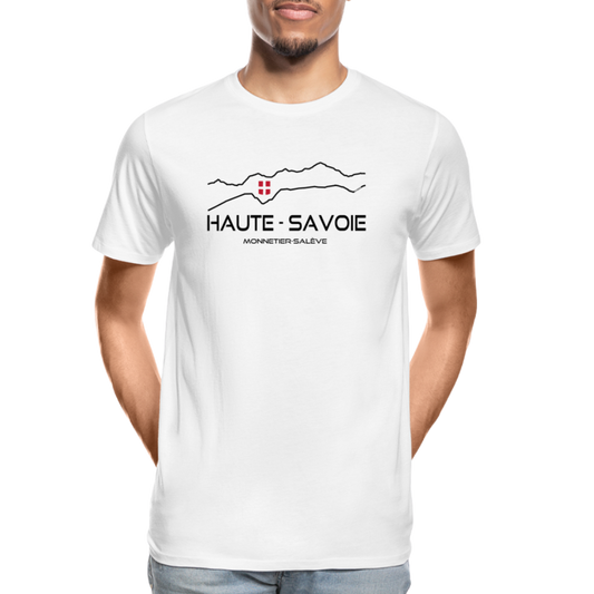 T-shirt 100%bio Premium Homme Haute Savoie B - blanc