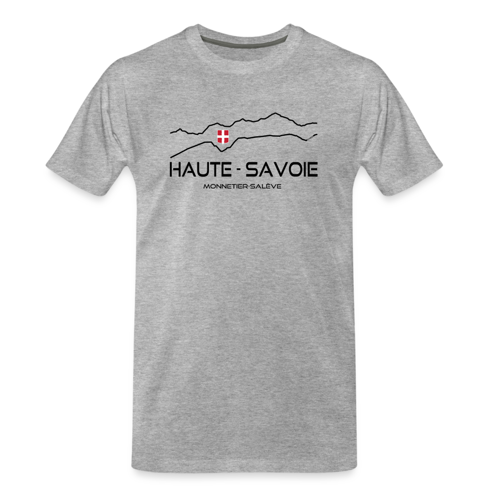 T-shirt 100%bio Premium Homme Haute Savoie B - gris chiné