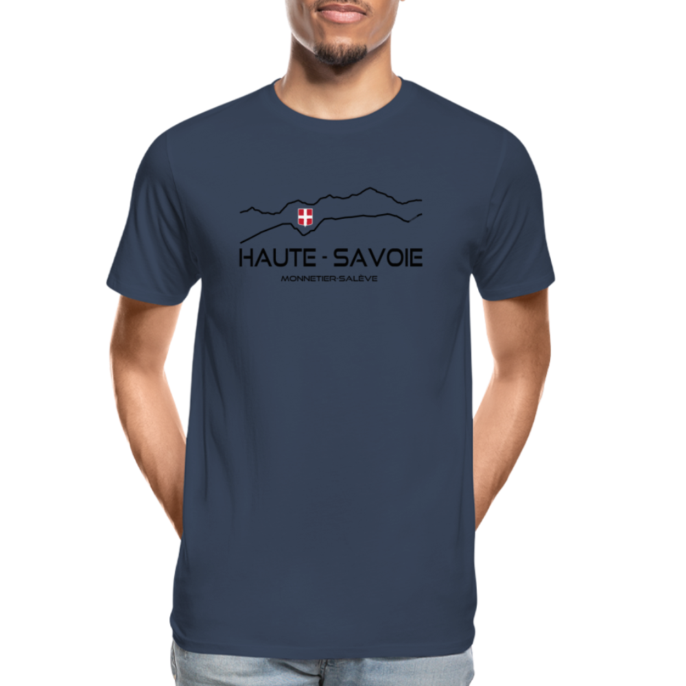 T-shirt 100%bio Premium Homme Haute Savoie B - bleu marine