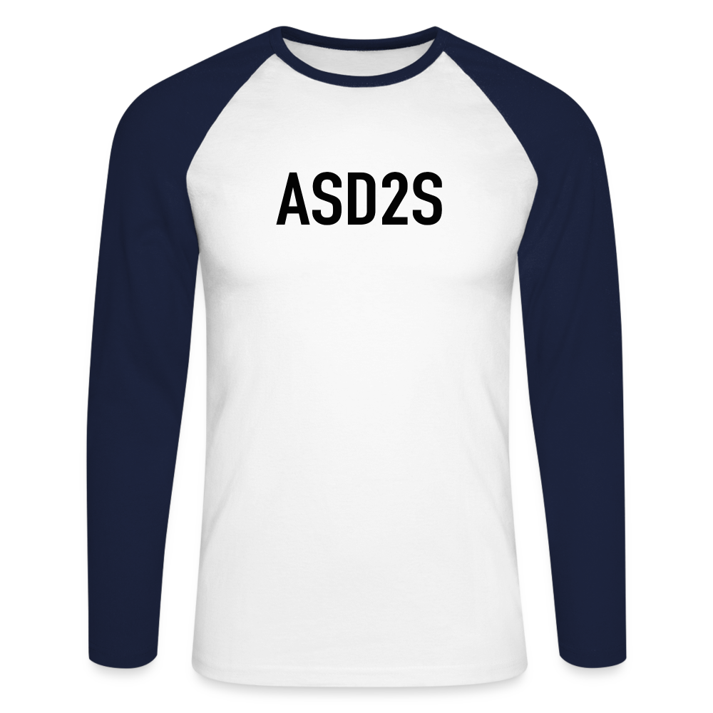 ASD2S T-shirt baseball manches longues Homme - blanc/marine