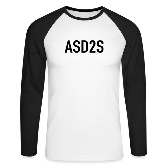 ASD2S T-shirt baseball manches longues Homme - blanc/noir